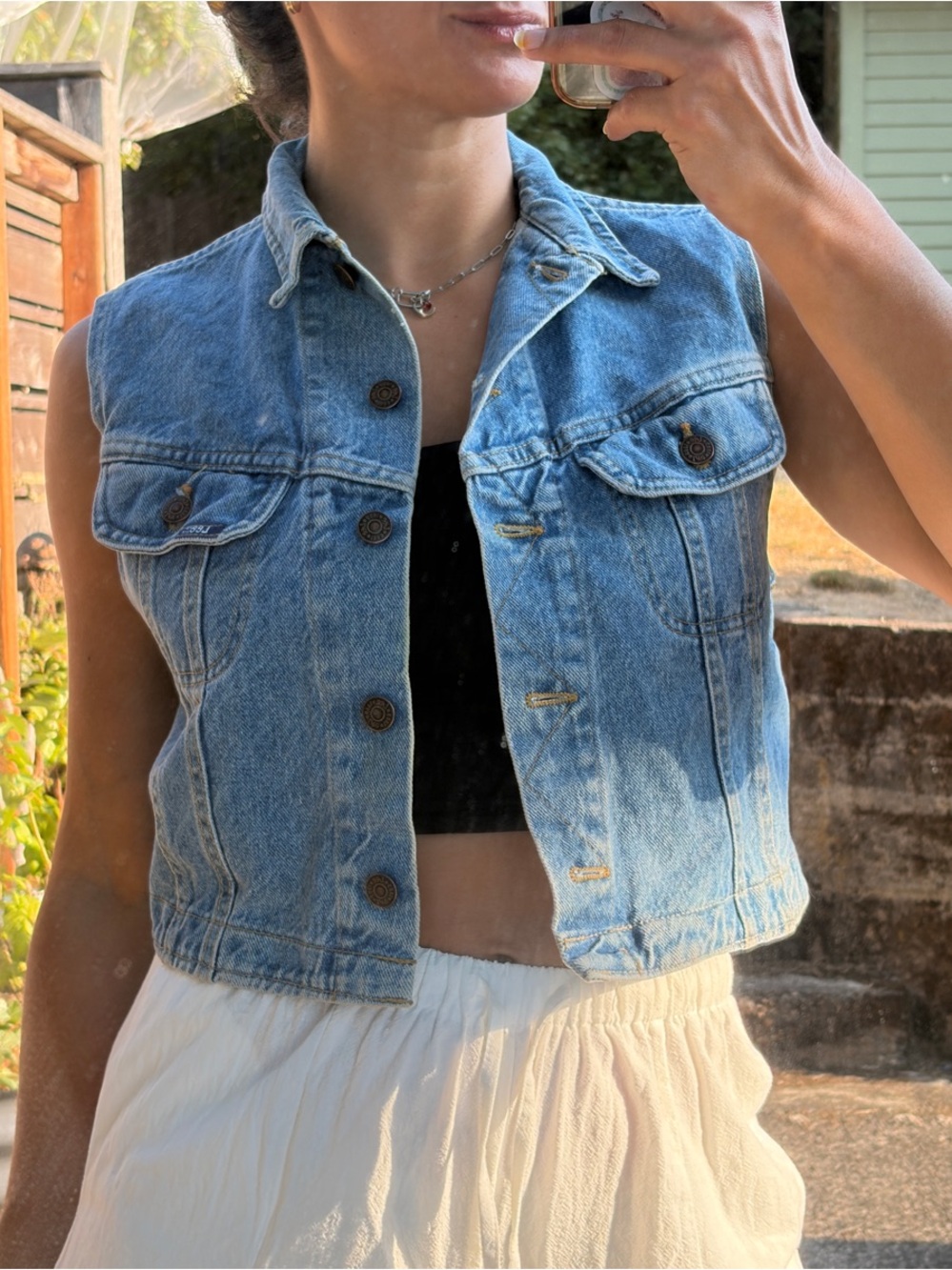 Lee Light Blue Denim Sleeveless Vest
